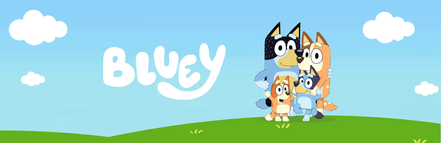 Bluey pluszaki banner mobil