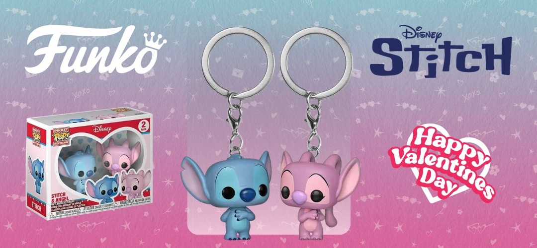 Pocket POP! pack 2 breloczki Disney Stitch & Angel banner