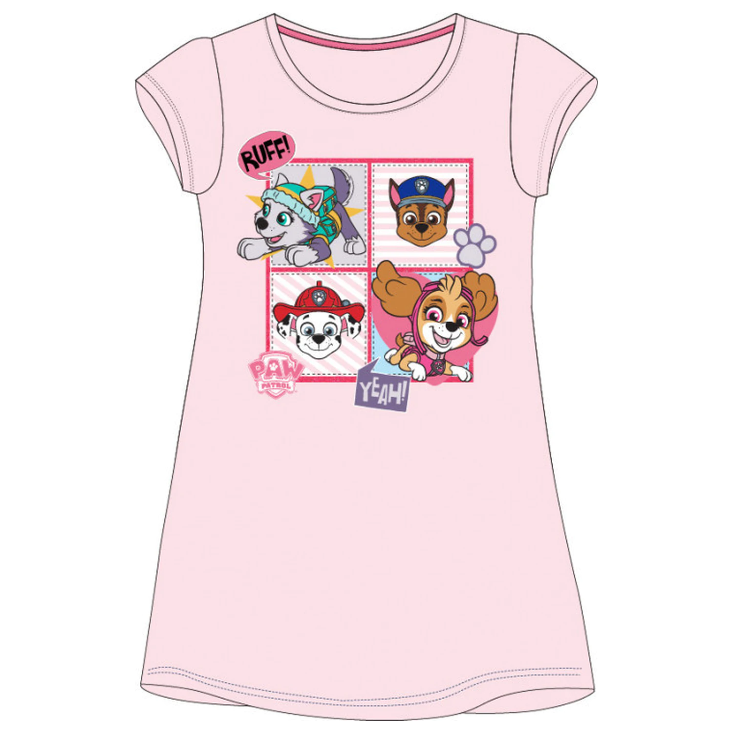 Paw Patrol Squad Pink dziewczęca krótka koszulka nocna zdjęcie produktu
