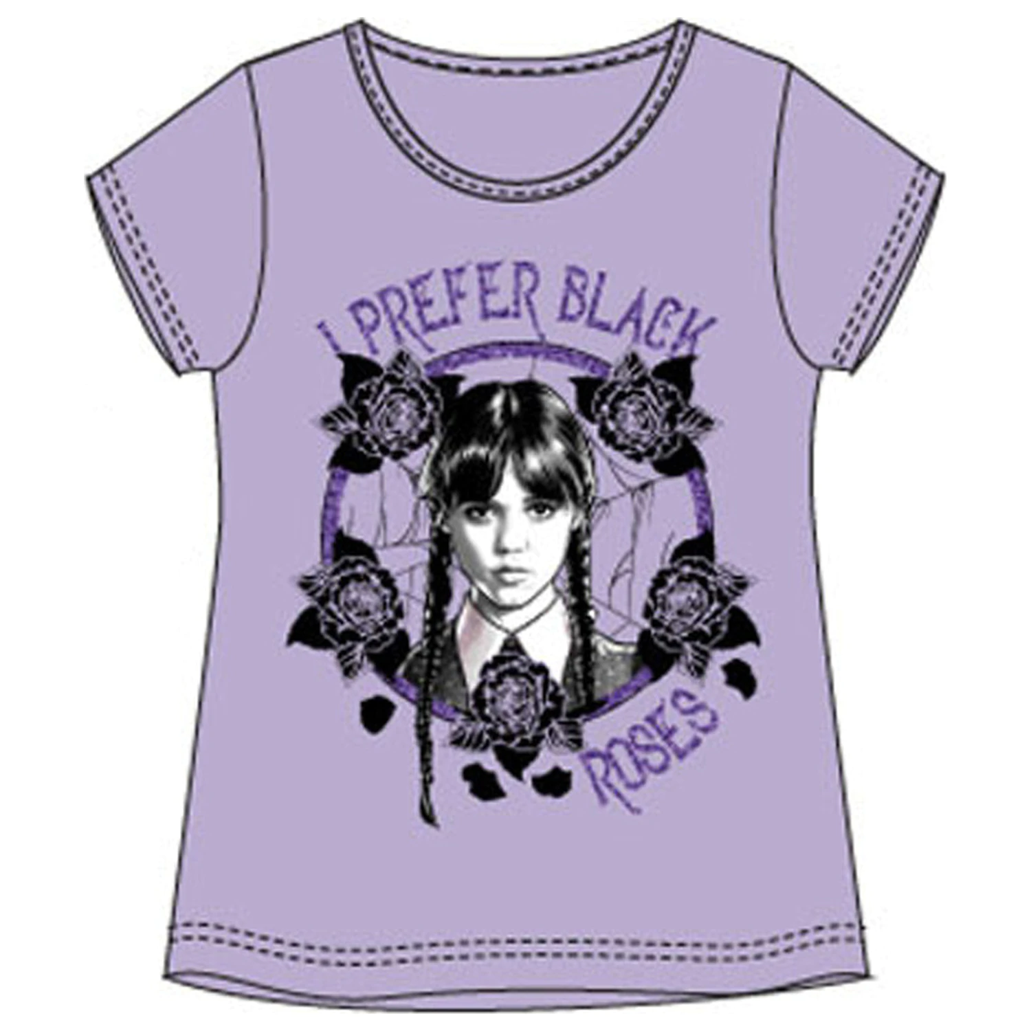 Wednesday Black Roses dziecięcy T-shirt z krótkim rękawem, top zdjęcie produktu