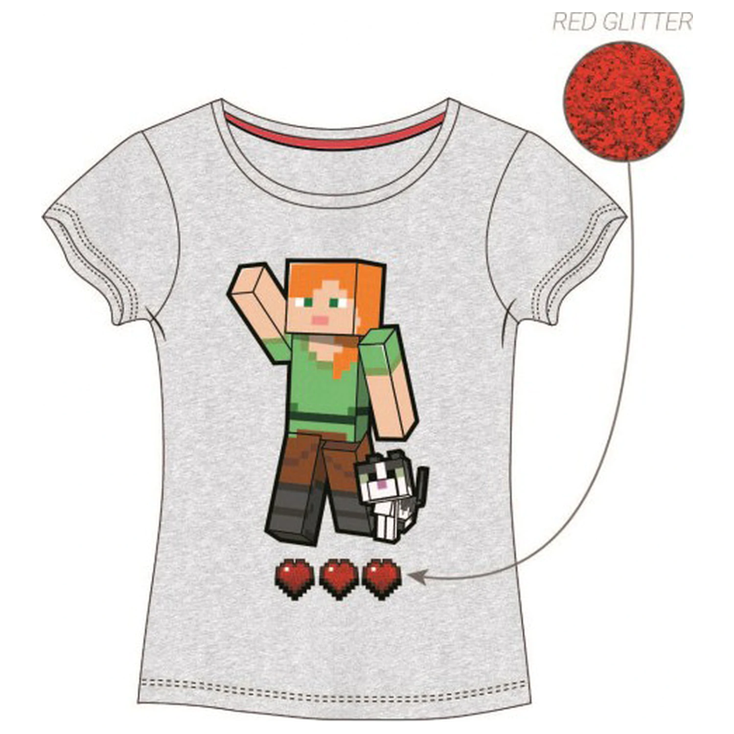Minecraft szary T-shirt z krótkim rękawem dla dzieci, Top zdjęcie produktu