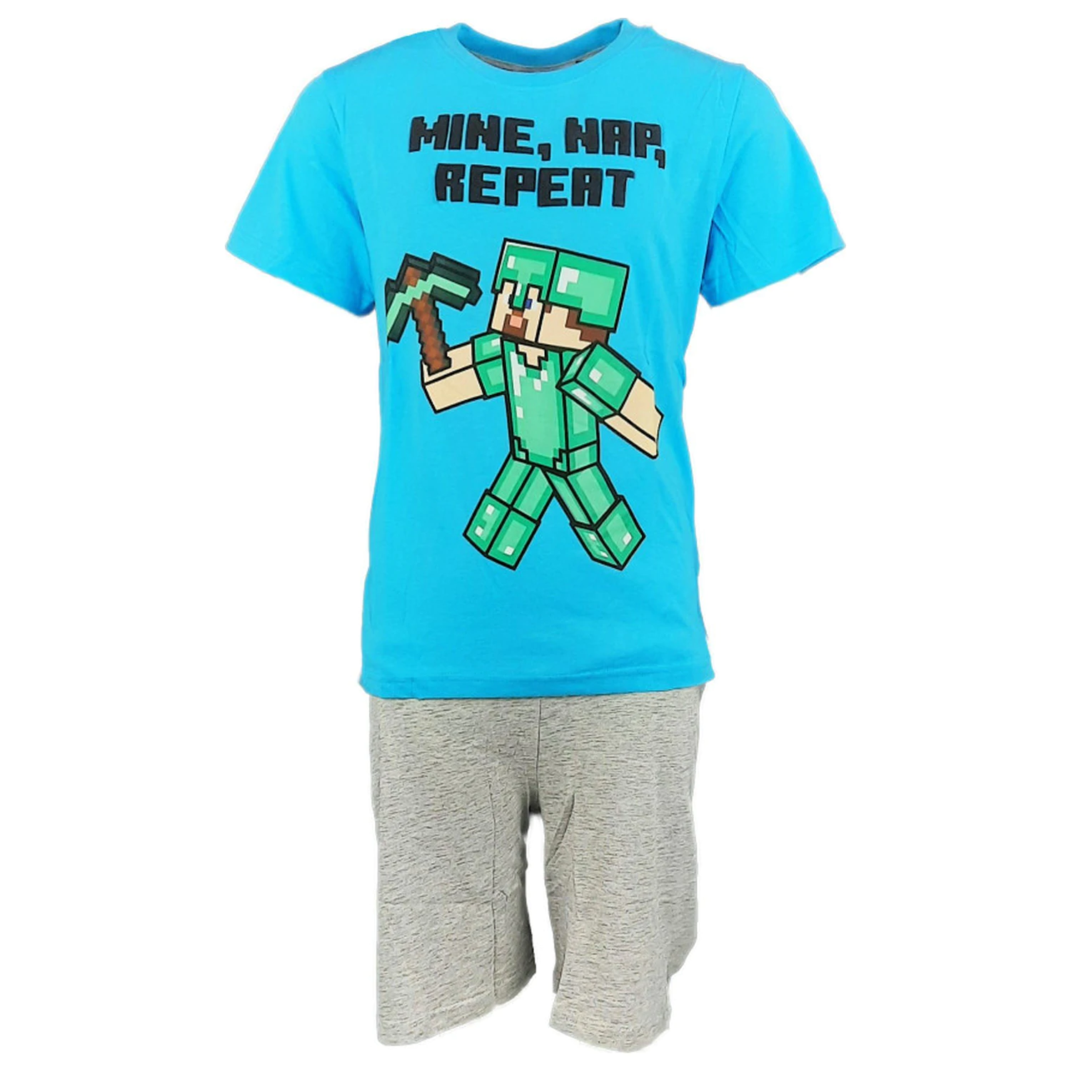 Minecraft Mine Day Repeat Krótka piżama dziecięca zdjęcie produktu