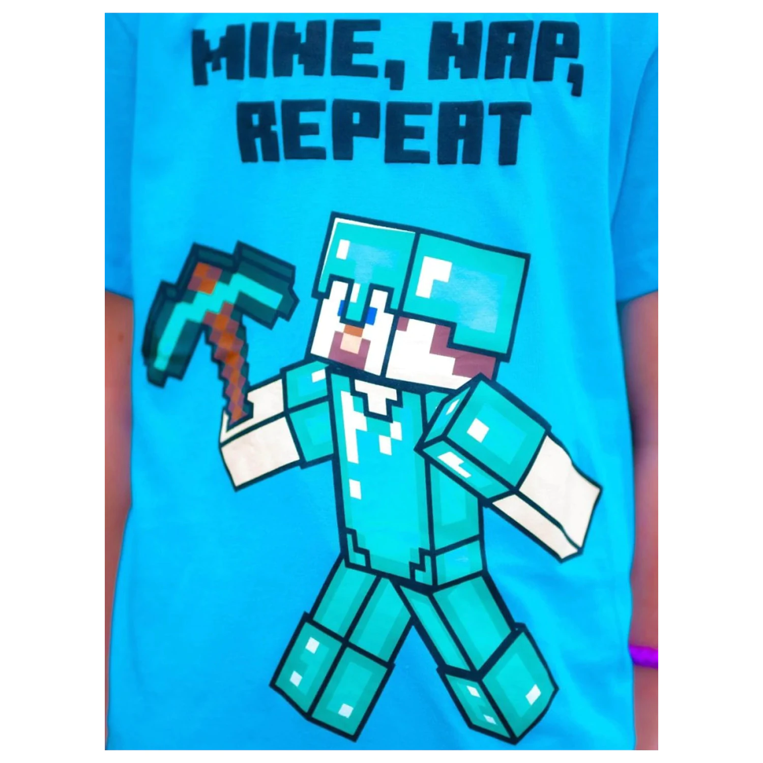 Minecraft Mine Day Repeat Krótka piżama dziecięca zdjęcie produktu
