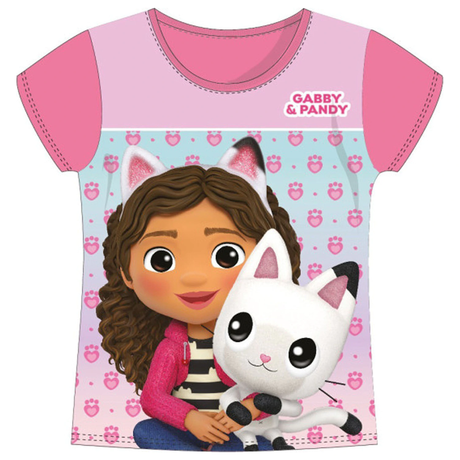 Gabby's Dollhouse Pandy Pink Krótki Rękaw T-Shirt Top dla Dzieci zdjęcie produktu