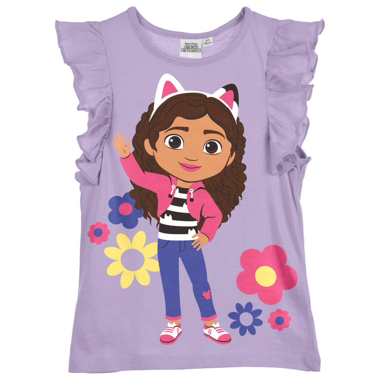 Gabi's Dollhouse Flowers Fioletowy Krótki Rękaw T-shirt Dziecięcy, Top zdjęcie produktu