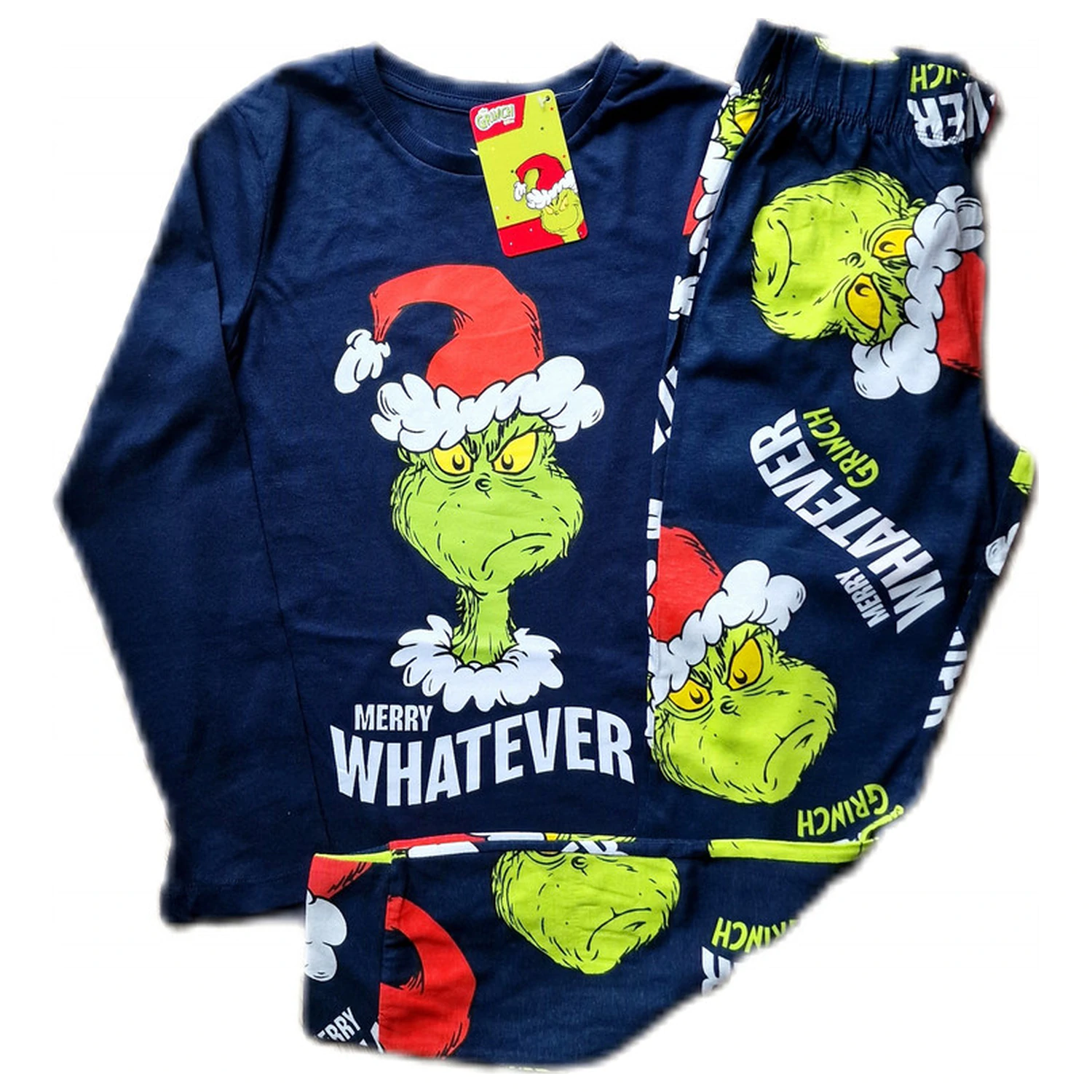 The Grinch Merry Whatever Niebieska Długa Piżama Dziecięca zdjęcie produktu