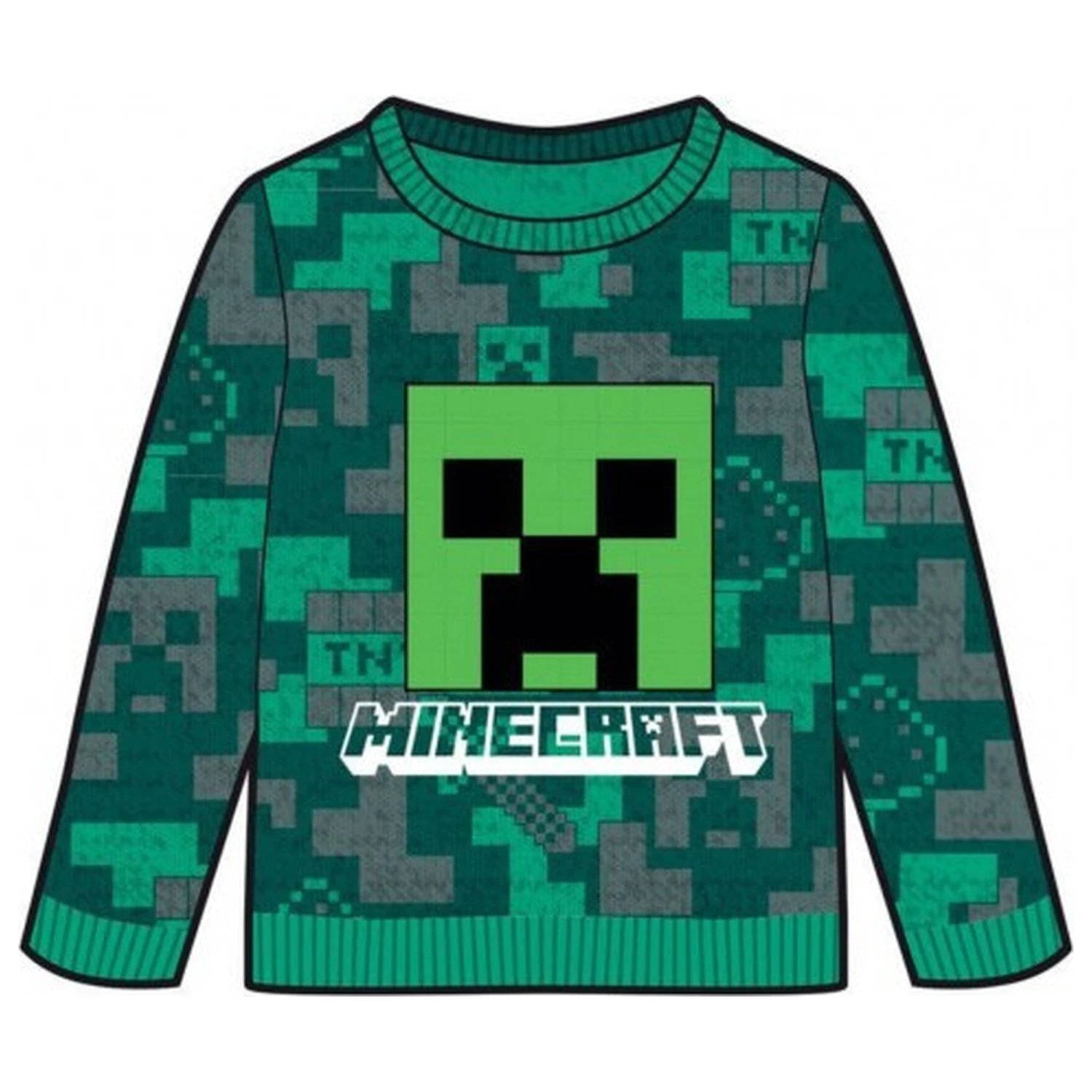 Minecraft zielony dziergany sweter dla dzieci zdjęcie produktu