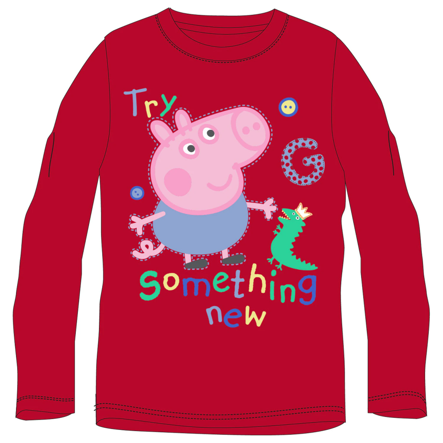 Peppa Pig Something New Czerwona Koszulka Dziecięca Z Długim Rękawem zdjęcie produktu