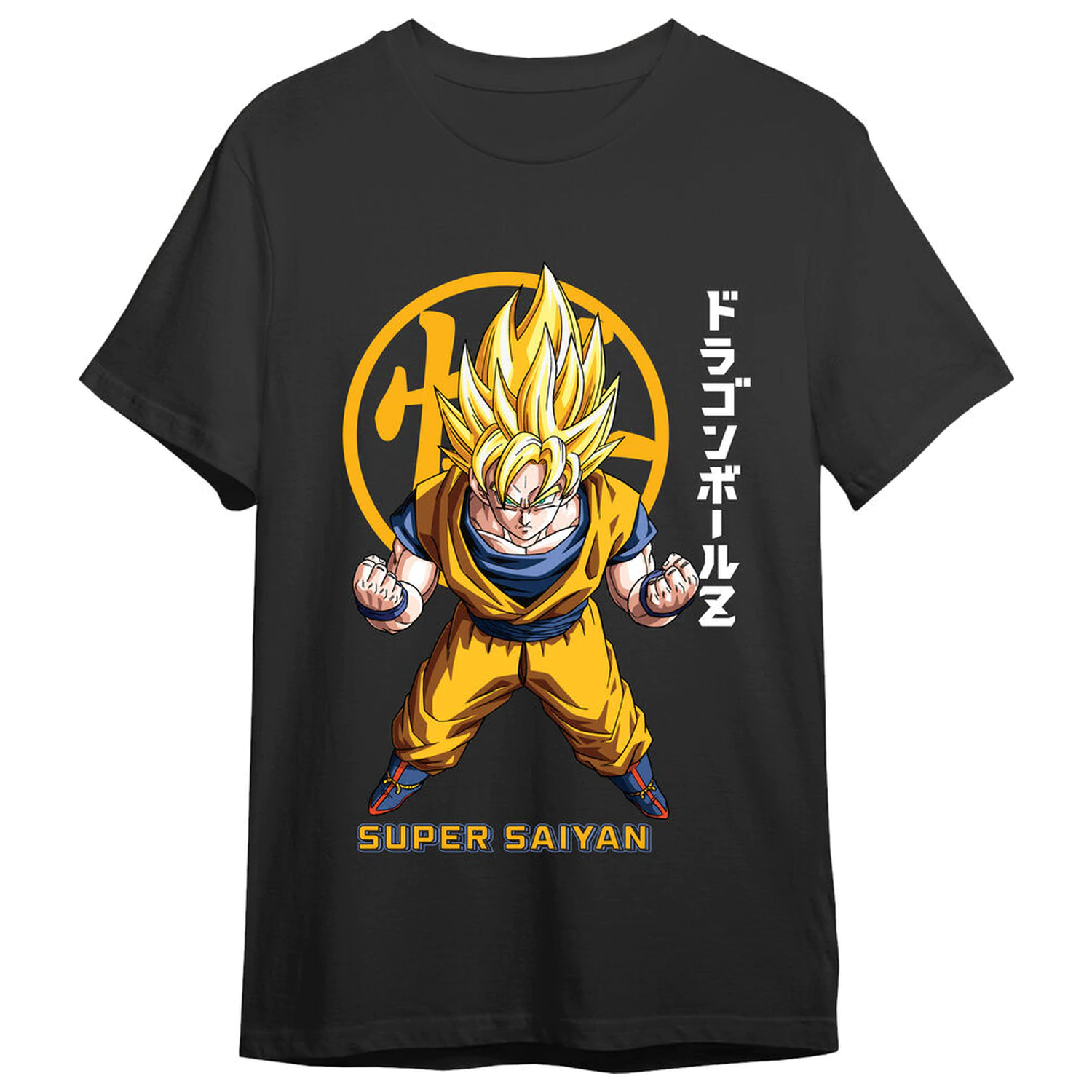 Dragon Ball Z Goku Super Saiyan Kanji koszulka dla dorosłych zdjęcie produktu