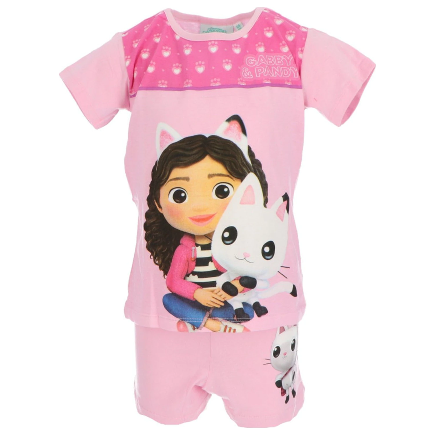 Gabi's Dollhouse Pandy Paws jasno różowa dziecięca krótka piżama zdjęcie produktu