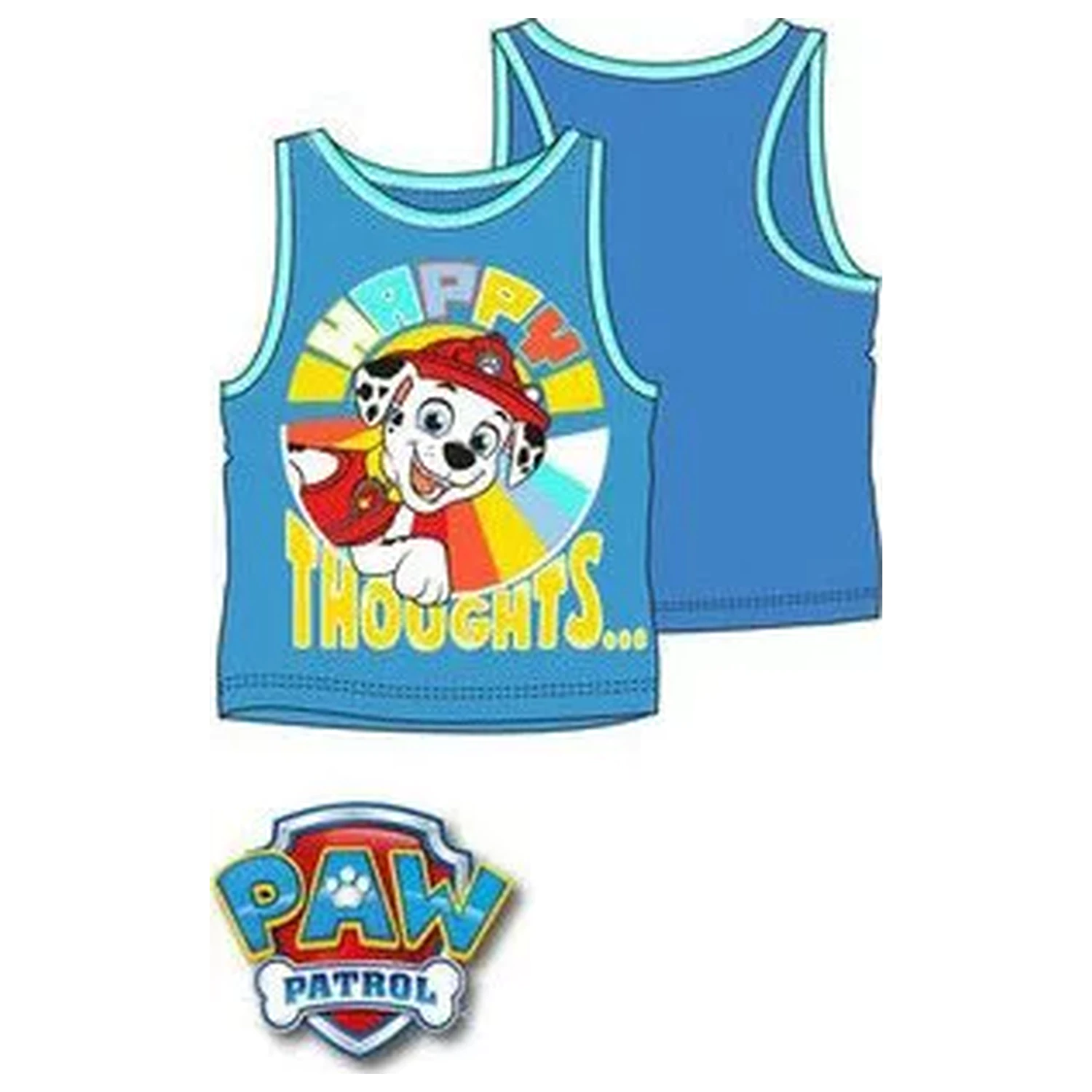 Paw Patrol Happy Thoughts Niebieska Koszulka Dziecięca z Krótkim Rękawem, Top zdjęcie produktu