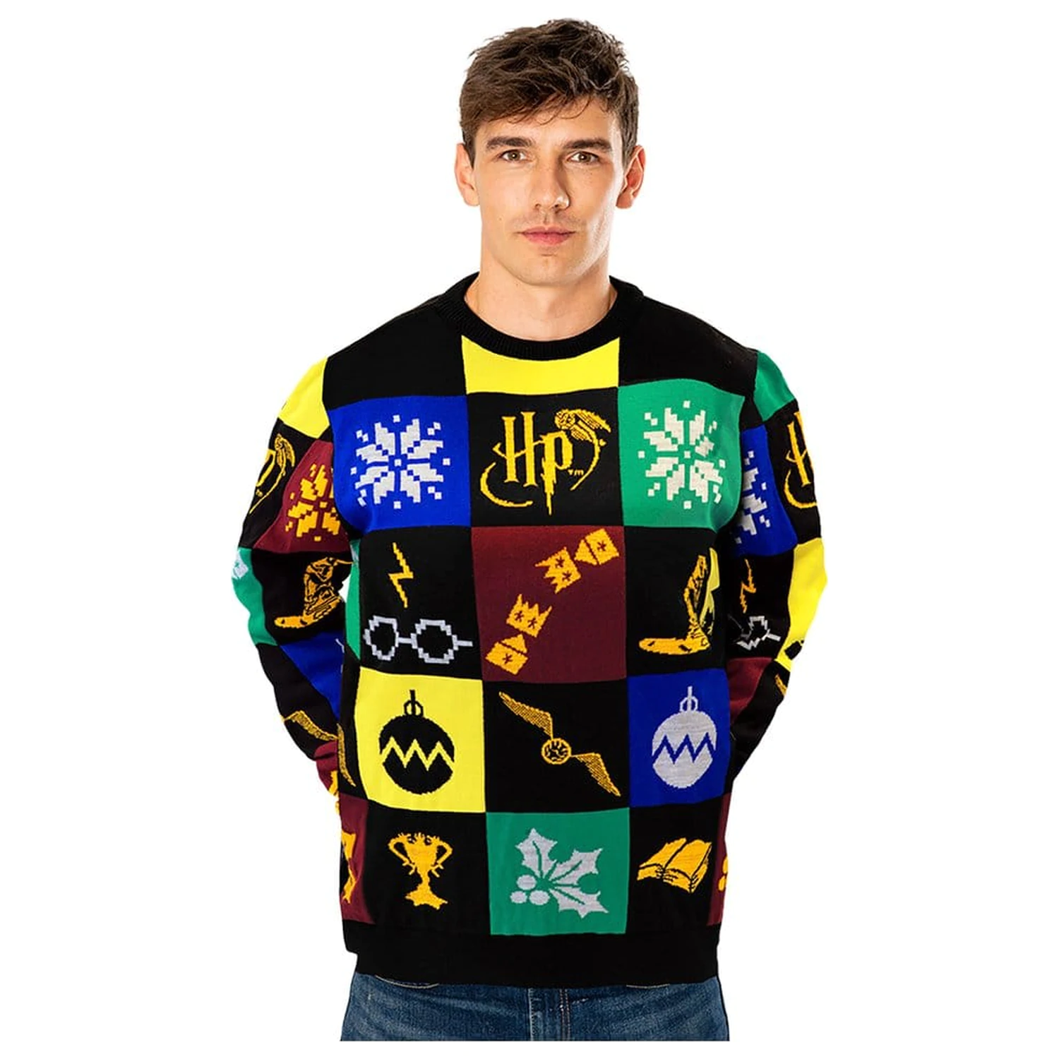 Harry Potter Christmas Sweater Deluxe Patchwork sweter dziergany zdjęcie produktu