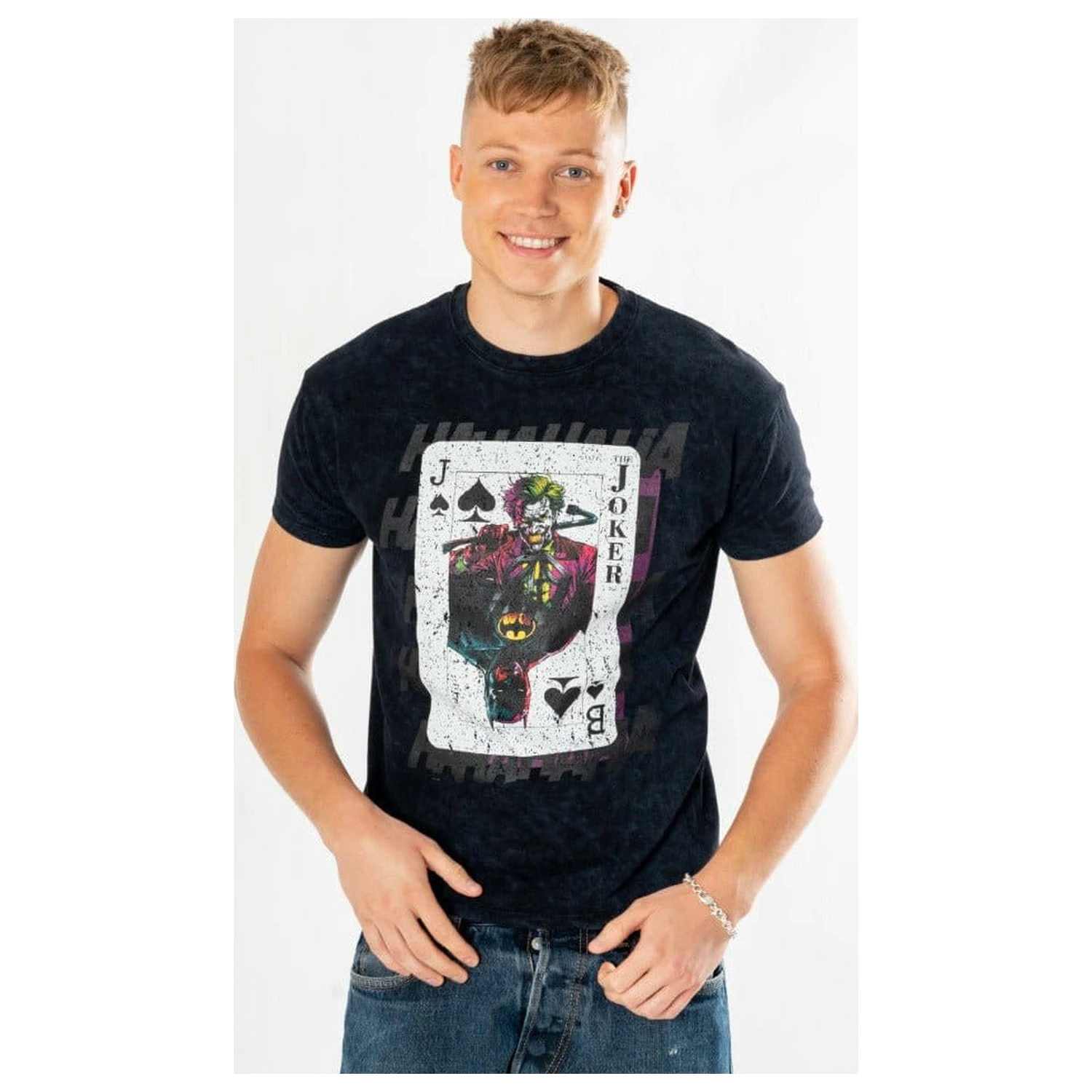 Koszulka DC Comics The Joker Acid Wash Playing Card zdjęcie produktu