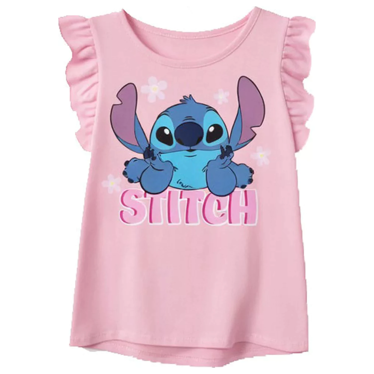 Stitch Tiny Smile Jasnoróżowy koszulka dziecięca z krótkim rękawem zdjęcie produktu