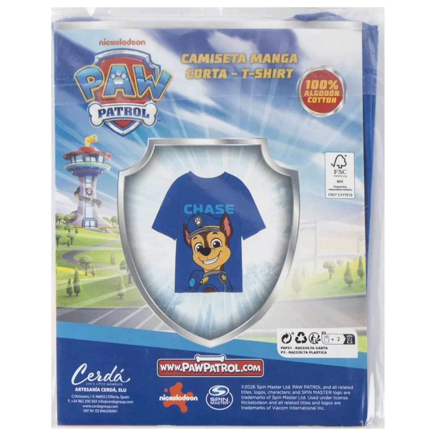 PAW Patrol Blue Chase dziecięca koszulka z krótkim rękawem, top zdjęcie produktu