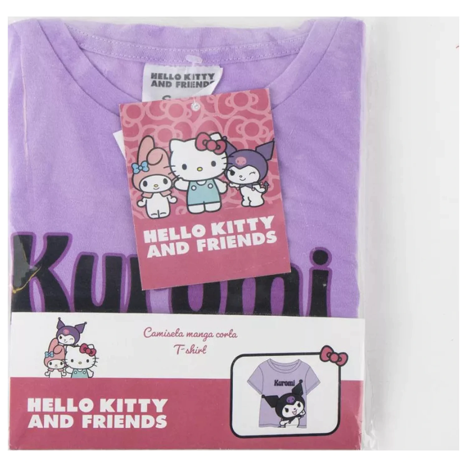 Hello Kitty Kuromi Purple dziecięca koszulka z krótkim rękawem, top zdjęcie produktu
