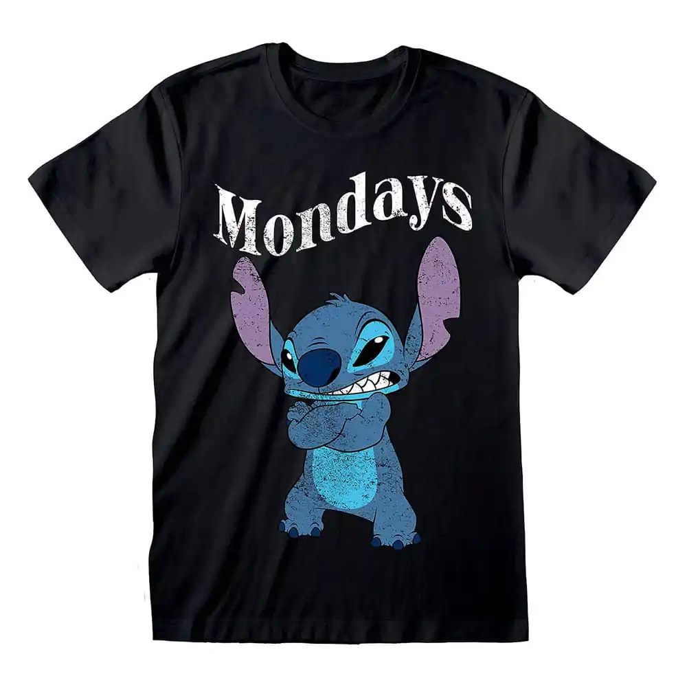 Lilo & Stitch T-Shirt Stitch Mondays Czarny zdjęcie produktu