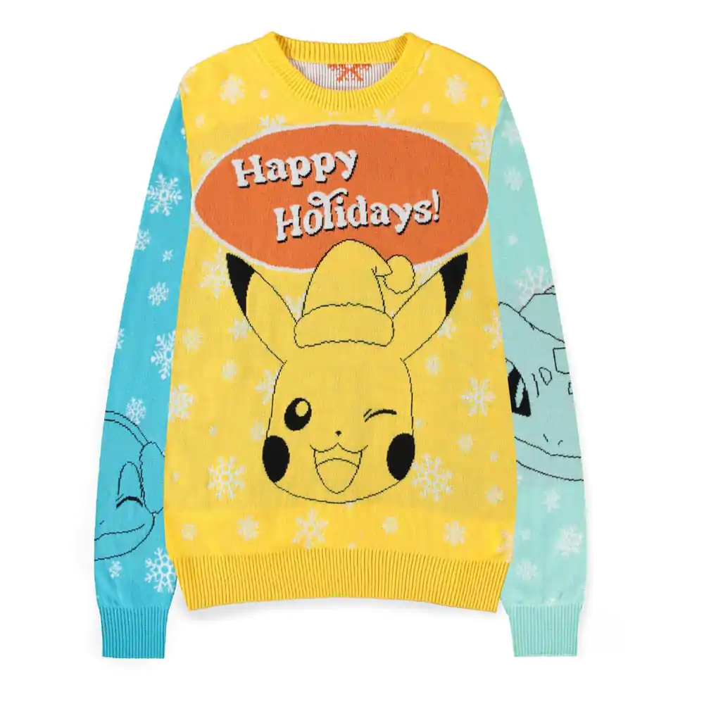 Pokémon Świąteczny Sweter Jumper Pikachu, Bulbasaur, Squirtle & Charmender zdjęcie produktu