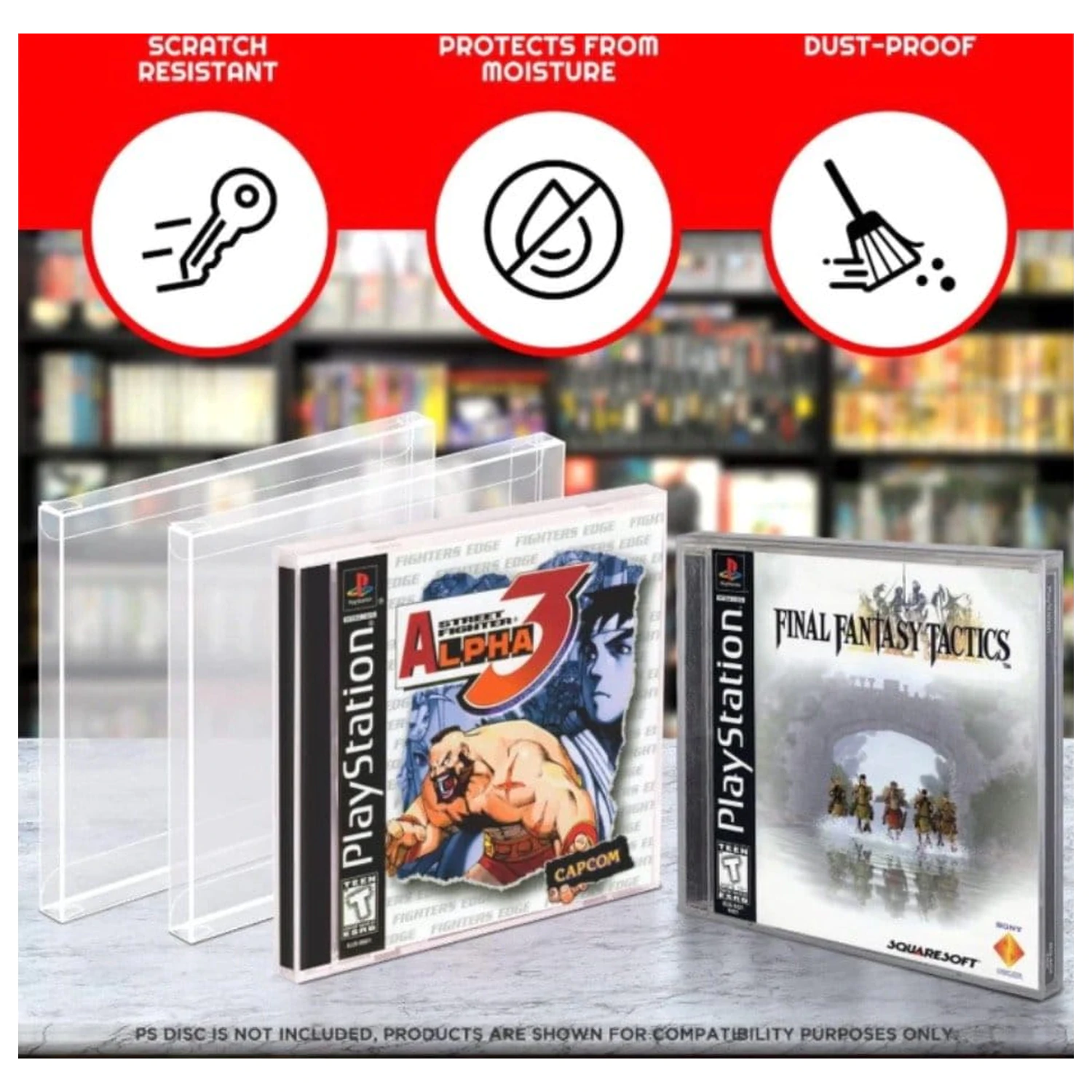 PET Protectors 25-pak do gier na PS1/pojedynczych płyt CD/Dreamcast (Jewel Case) zdjęcie produktu