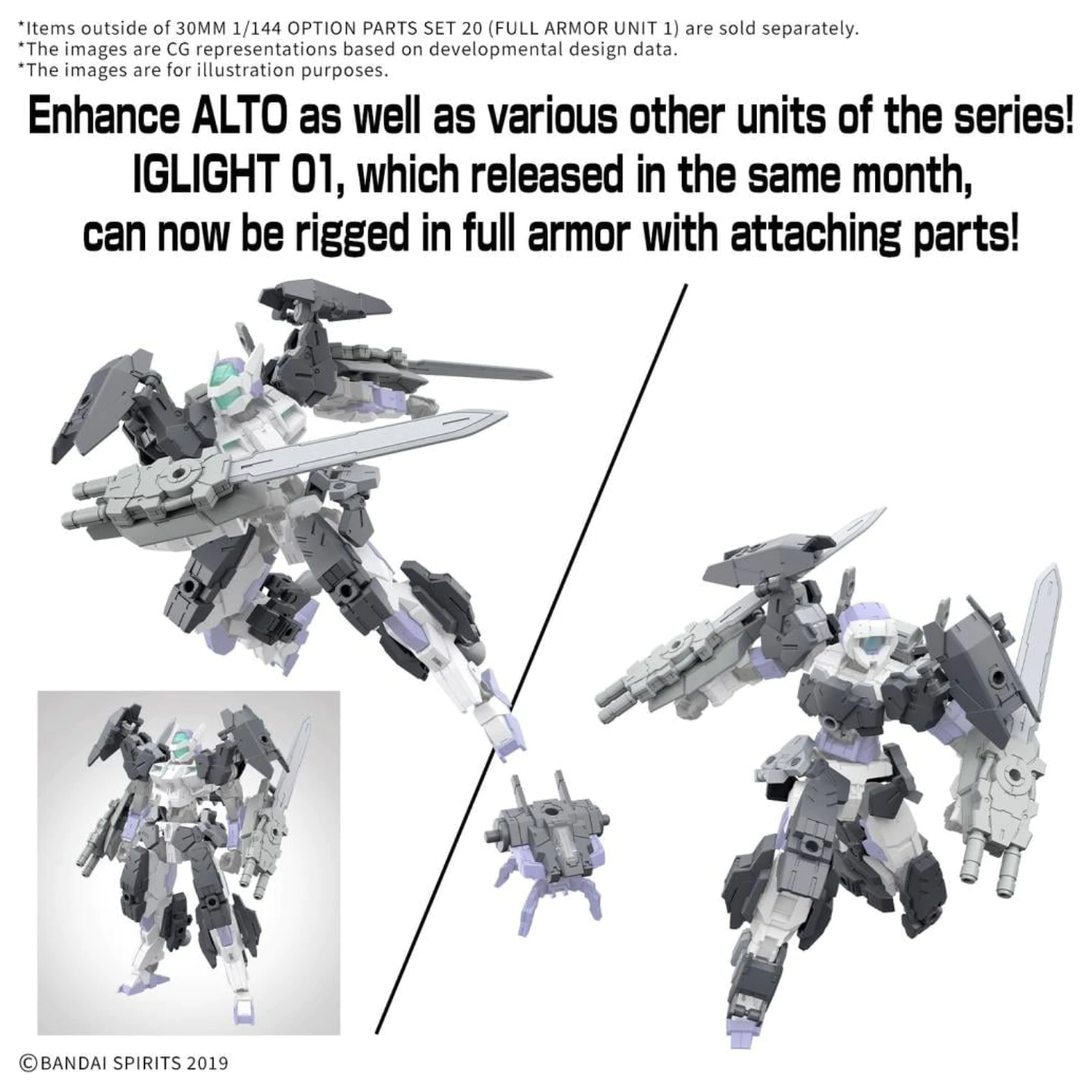 30MM 1/144 Zestaw Części Opcjonalnych 20 (Full Armor Unit 1) Model Zestaw zdjęcie produktu