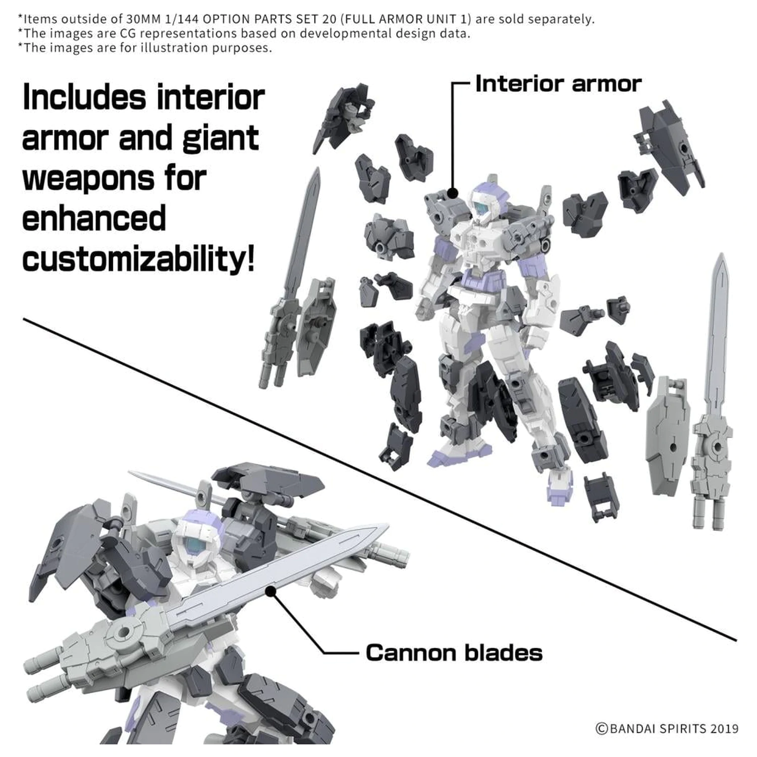 30MM 1/144 Zestaw Części Opcjonalnych 20 (Full Armor Unit 1) Model Zestaw zdjęcie produktu