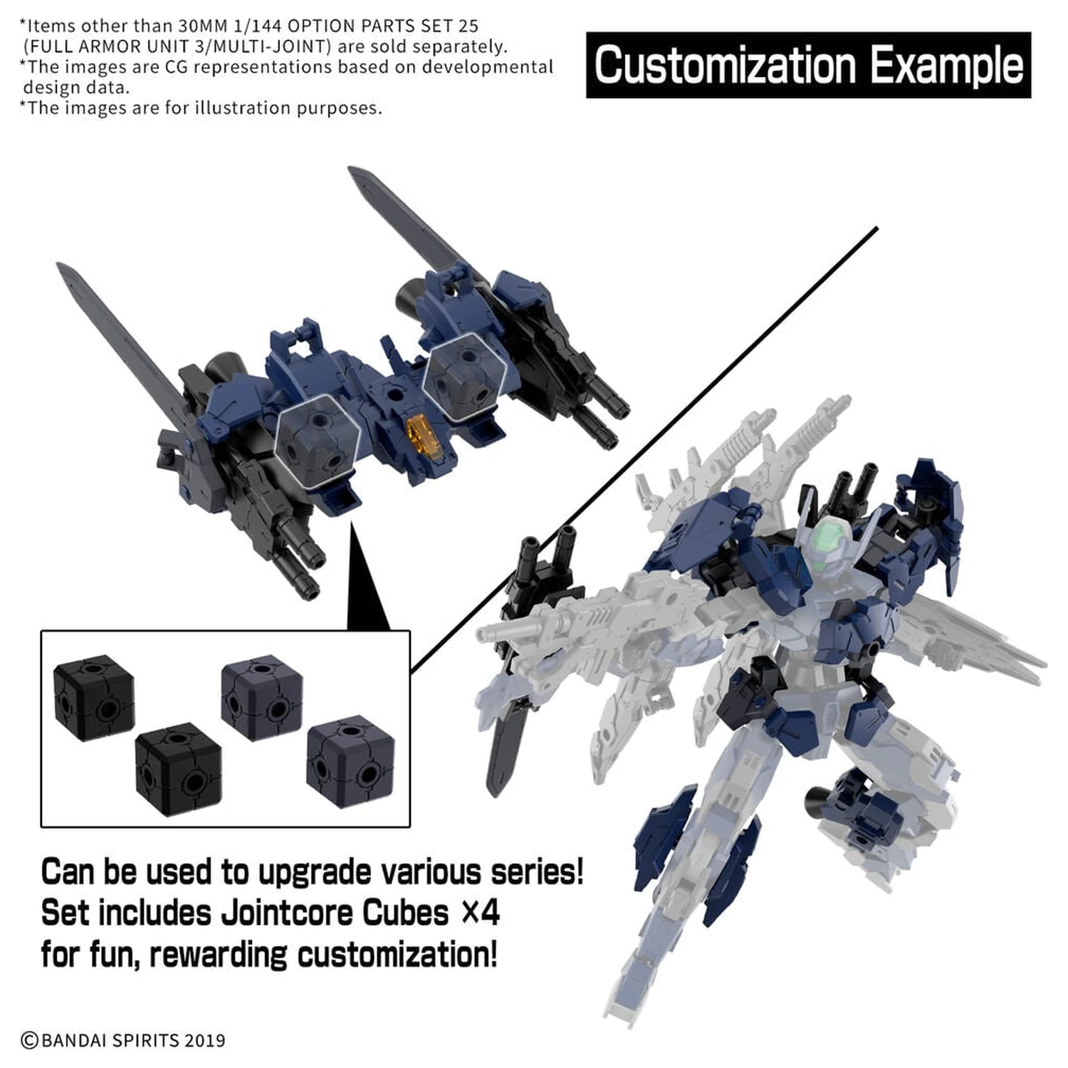 30MM 1/144 Option Parts Set 25 Full Armor Unit 3 Multi-Joint Accessory Set 30 Minutes Missions zdjęcie produktu