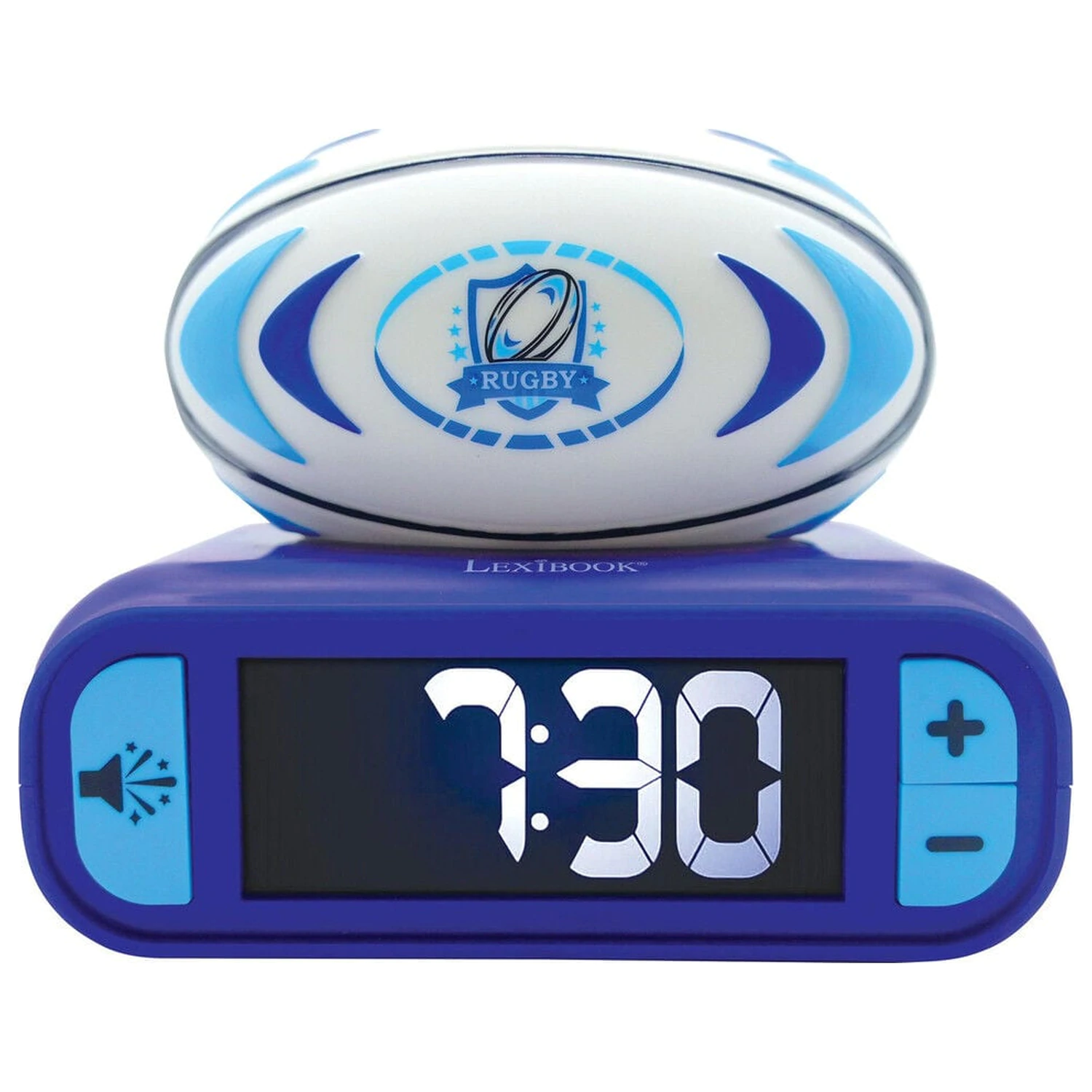 Cyfrowy budzik z podświetleniem nocnym 3D Piłka do rugby zdjęcie produktu