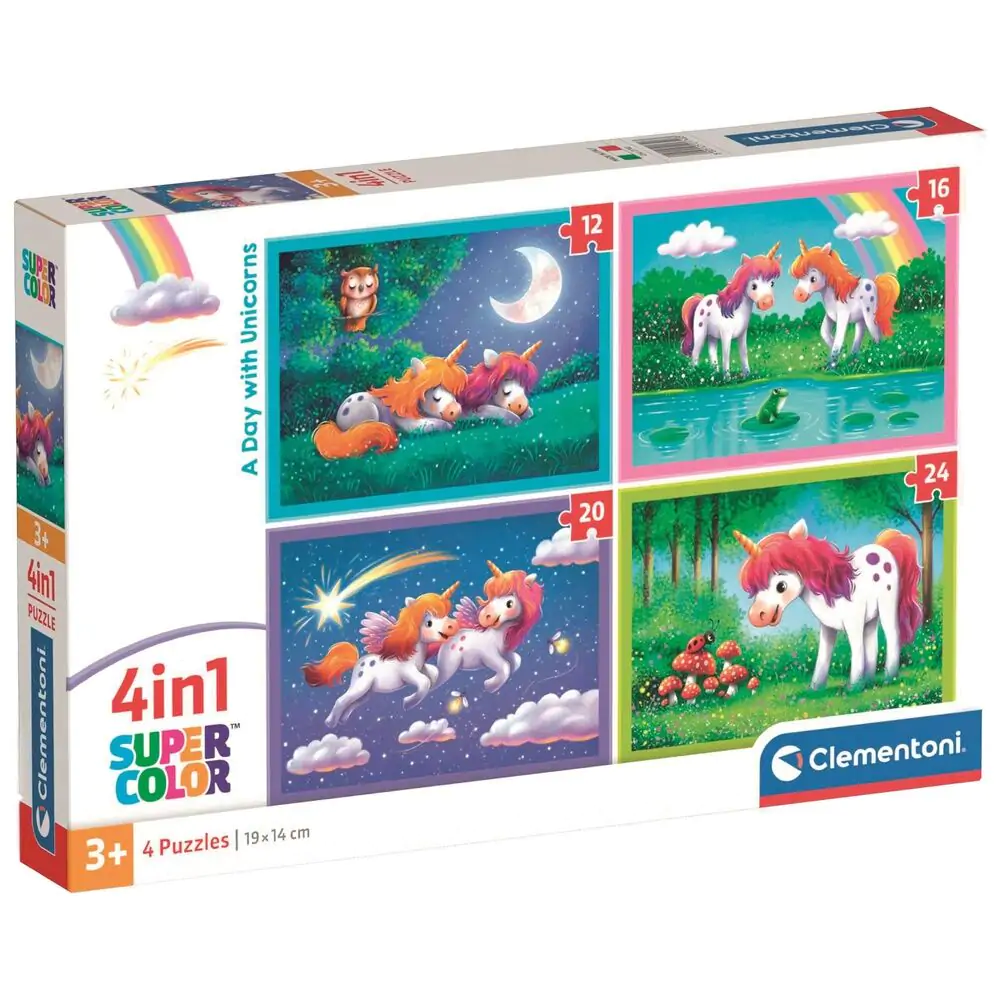 Puzzle A Day with Unicorns 12+16+20+24 elementy zdjęcie produktu