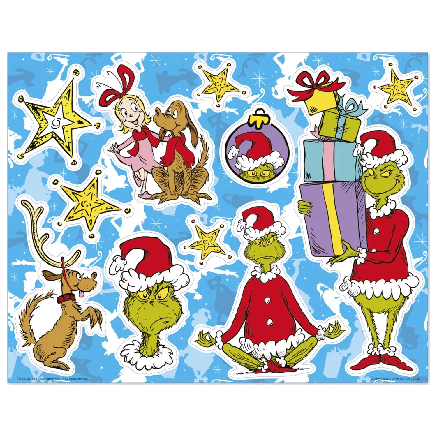 The Grinch Dr Seuss Zestaw XL Naklejek Okiennych zdjęcie produktu