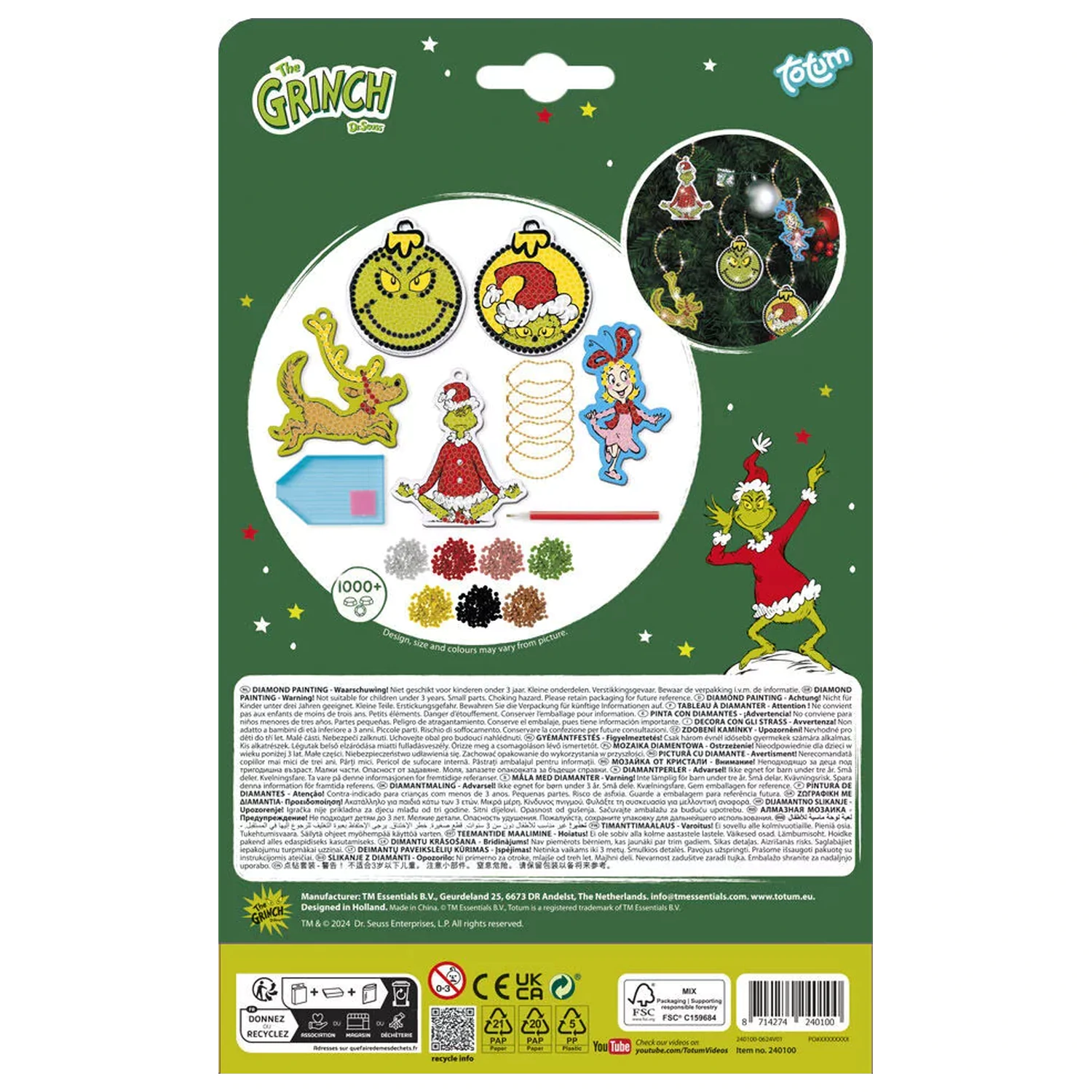 The Grinch Dr. Seuss Diamond Eye Zestaw z wieszakiem zdjęcie produktu