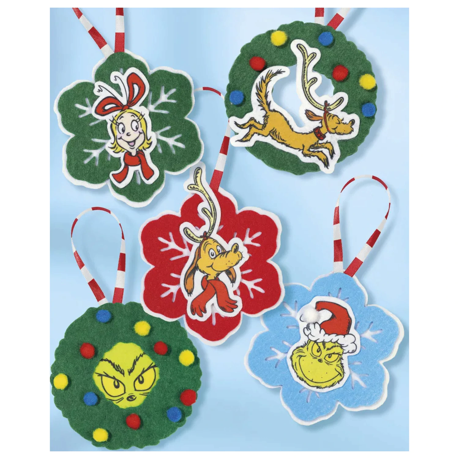The Grinch Dr. Seuss Christmas Tree Ornaments 5-częściowy zestaw zdjęcie produktu