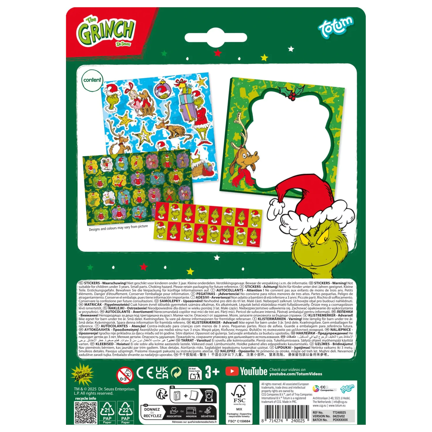 The Grinch Dr. Seuss Zestaw naklejek zdjęcie produktu