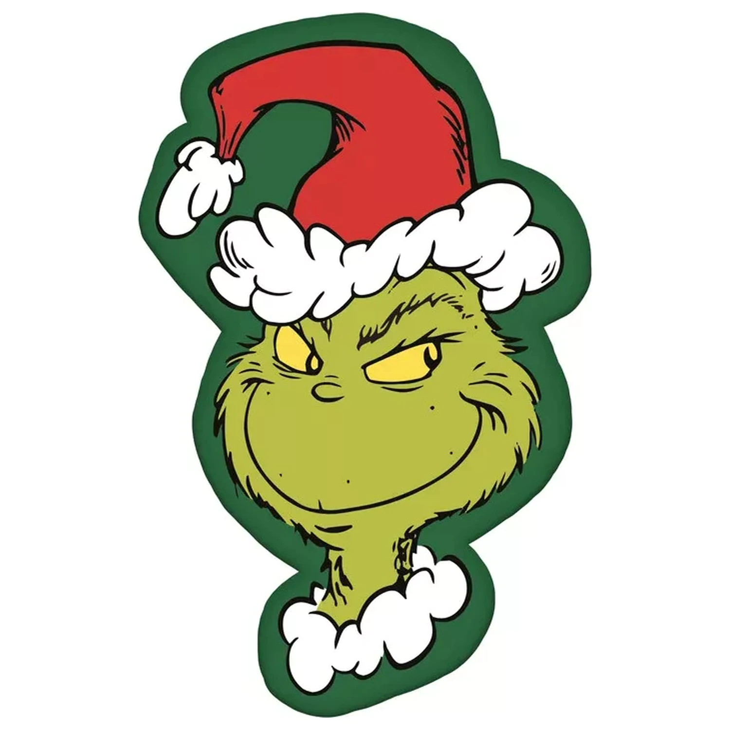 The Grinch Zielona Uśmiechnięta Poduszka w kształcie, Poduszka dekoracyjna 36x23 cm zdjęcie produktu