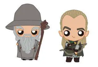 Lord of the Rings Pokis Gumowe Minifigurki Gandalf & Legolas 6 cm zdjęcie produktu