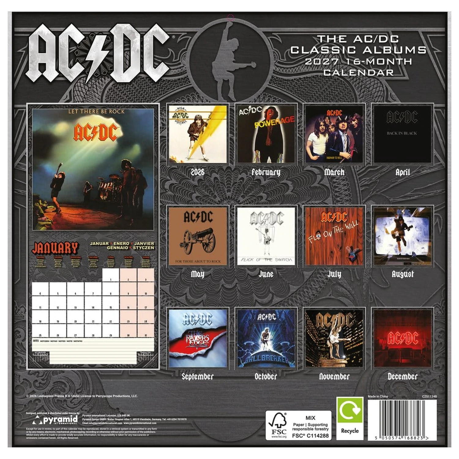 AC/DC Kalendarz Albums 2027 30 x 30 cm zdjęcie produktu