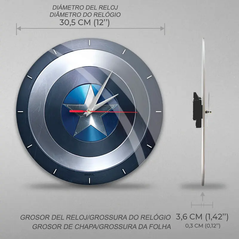 Marvel Captain America zegar ścienny zdjęcie produktu