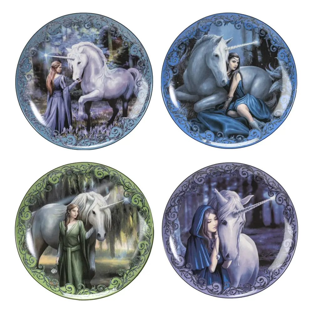 Anne Stokes Plates 4-Pack Unicorn and Maiden - Zestaw 4 talerzy zdjęcie produktu