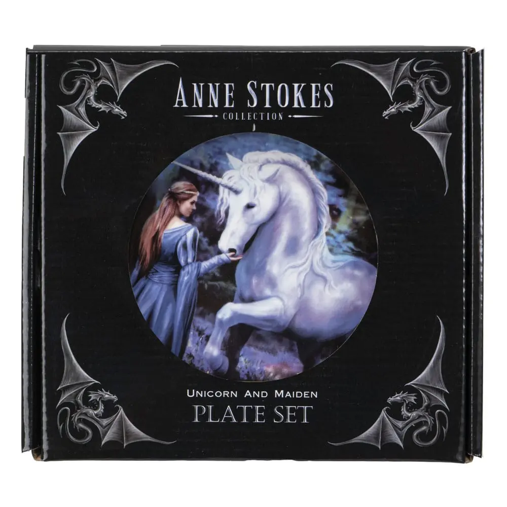 Anne Stokes Plates 4-Pack Unicorn and Maiden - Zestaw 4 talerzy zdjęcie produktu