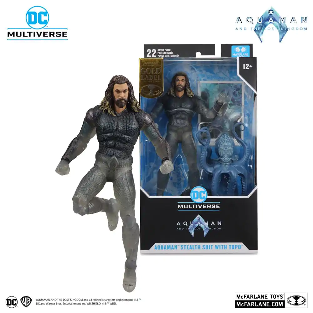 Aquaman i Zaginione Królestwo DC Multiverse Figurka Akcji Aquaman (Stealth Suit with Topo) (Gold Label) 18 cm zdjęcie produktu