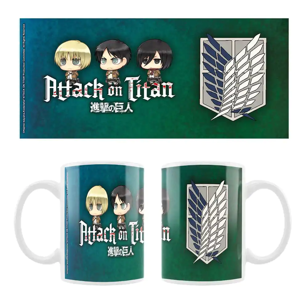 Attack on Titan Ceramiczny Kubek Eren, Mikasa & Armin Chibi Style zdjęcie produktu