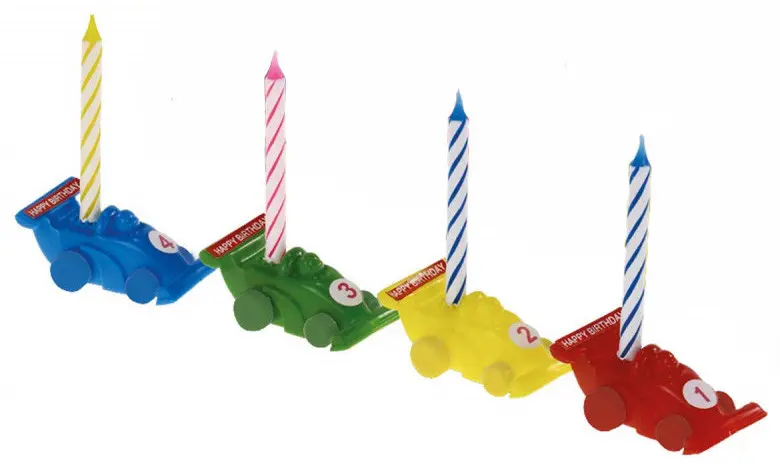 Zestaw 4 Kolorowych Świeczek Urodzinowych Happy Birthday Cars zdjęcie produktu