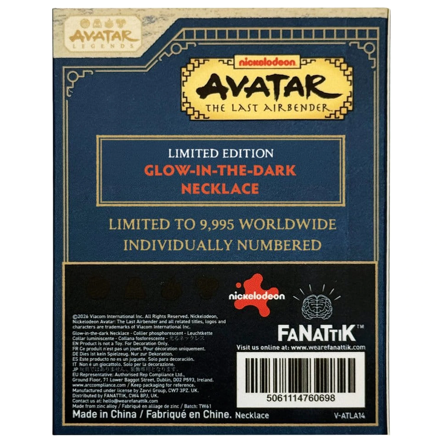 Avatar: The Last Airbender Limitowana Edycja Świecący w Ciemności Naszyjnik z Żywiołami zdjęcie produktu