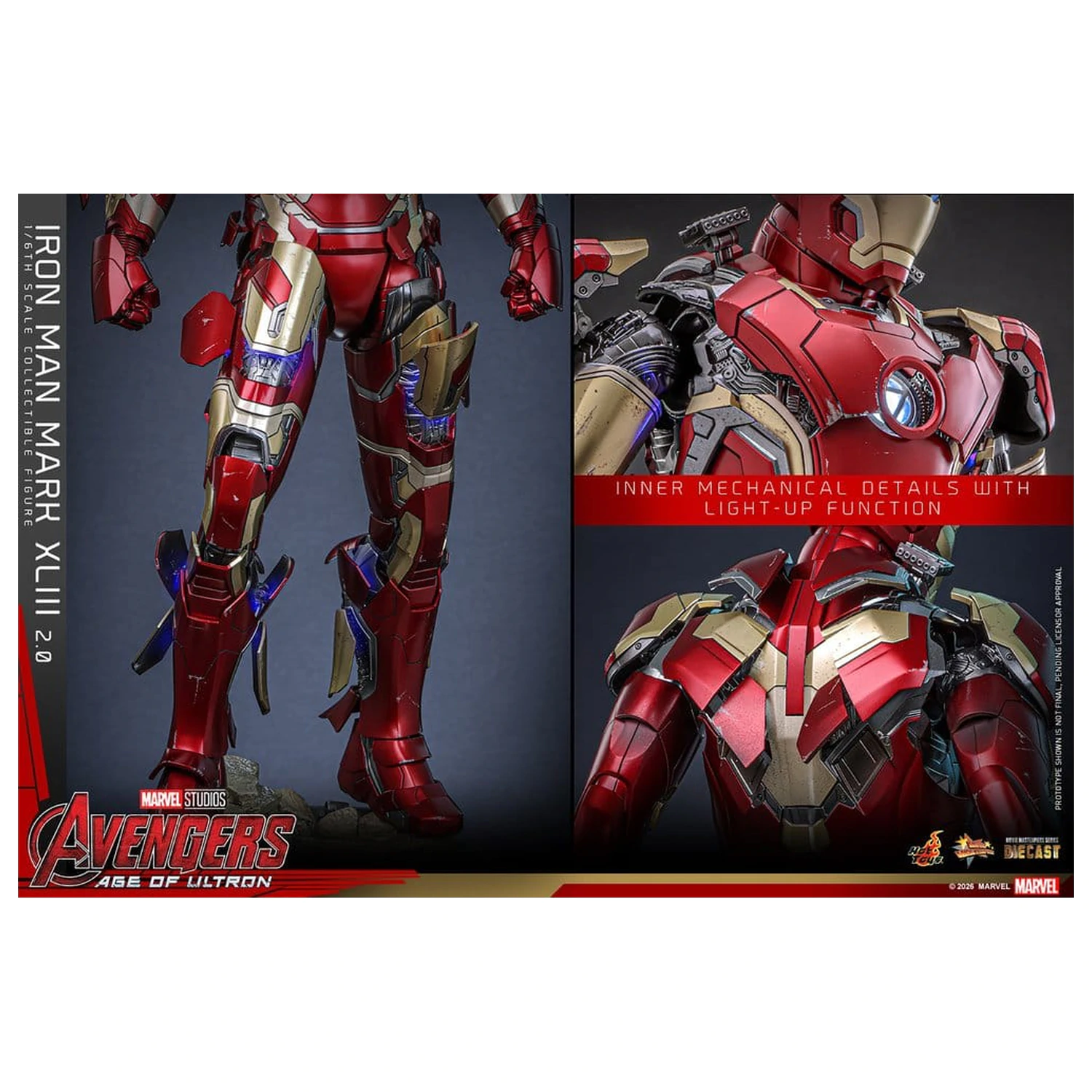 Avengers: Age of Ultron Movie Masterpiece Diecast Figurka Akcji 1/6 Iron Man Mark XLIII (2.0) 32 cm zdjęcie produktu