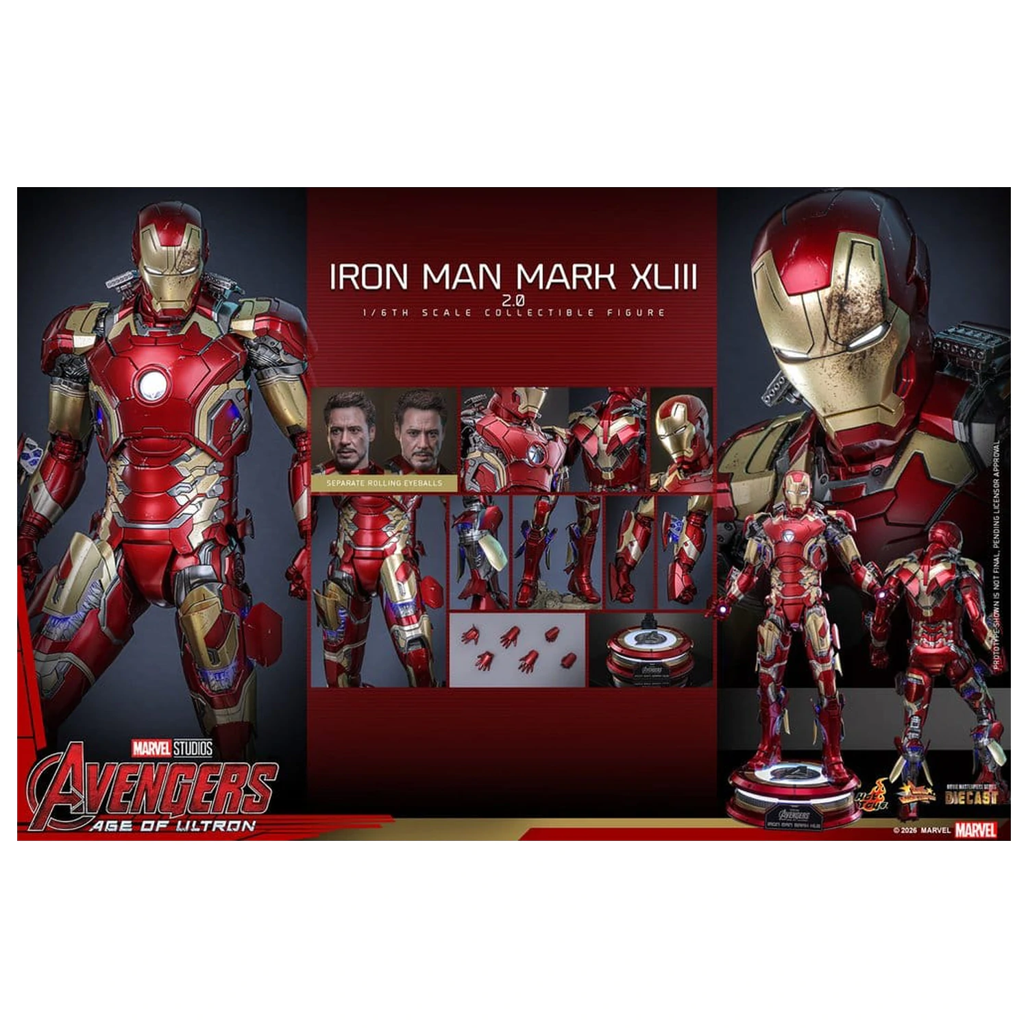 Avengers: Age of Ultron Movie Masterpiece Diecast Figurka Akcji 1/6 Iron Man Mark XLIII (2.0) 32 cm zdjęcie produktu