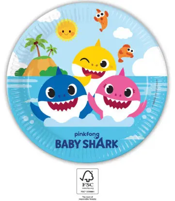 Baby Shark Next Generation Paper Plates 8 sztuk 23 cm FSC zdjęcie produktu