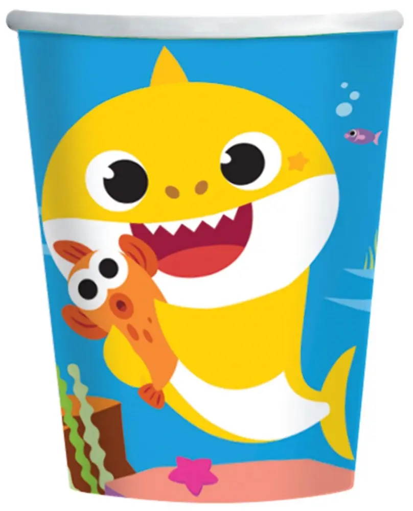 Baby Shark papierowe kubki 8 sztuk 250 ml zdjęcie produktu