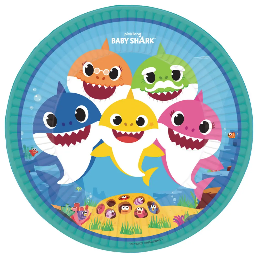 Baby Shark Papierowe Talerzyki 8 szt. 23 cm zdjęcie produktu