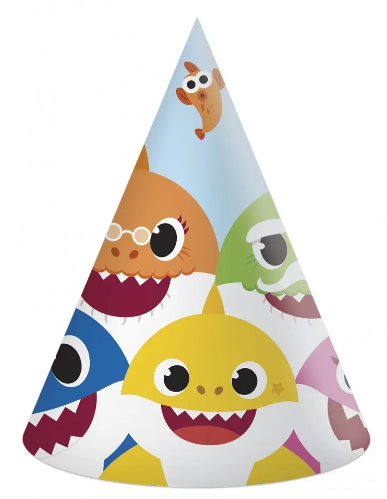 Baby Shark Party hat, kapelusz stożkowy, 6 szt. zdjęcie produktu