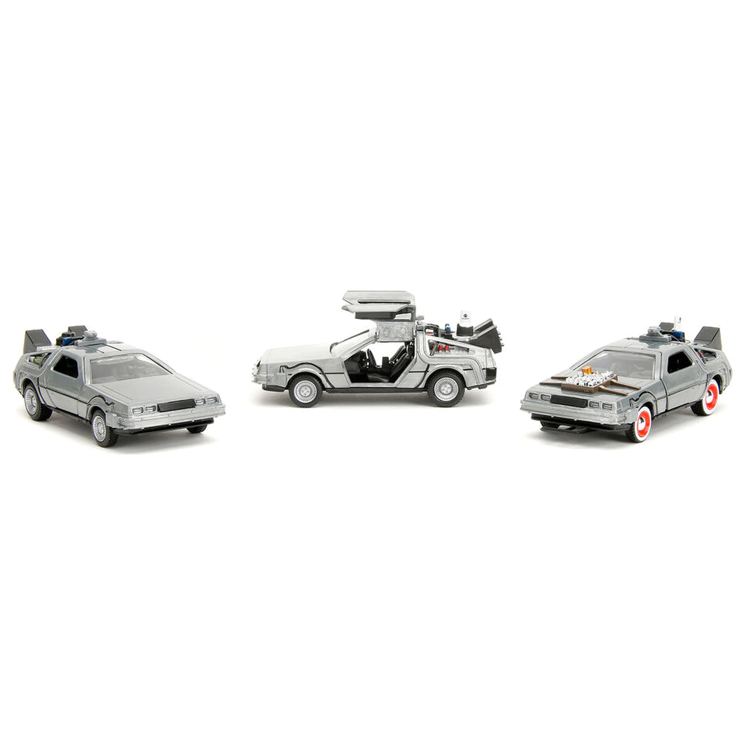 Back to the Future 40th Anniversary Time Machine pack 3 Delorean zestaw zdjęcie produktu