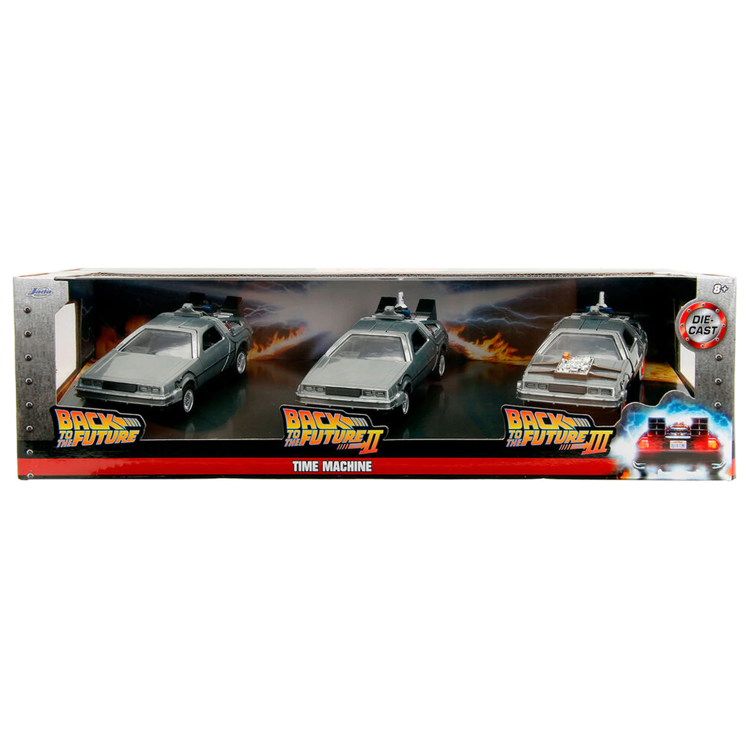 Back to the Future 40th Anniversary Time Machine pack 3 Delorean zestaw zdjęcie produktu